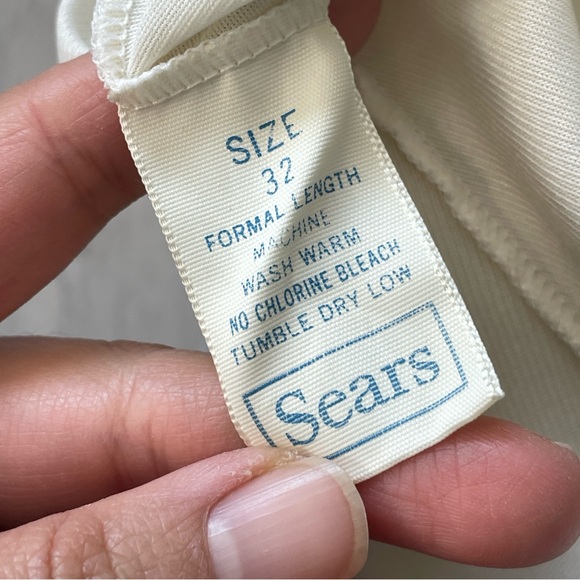 Vintage Maxi Slip Dress formal length sears womens Cream (xsmall) classic - Picture 2 of 6